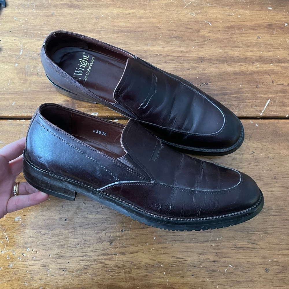 ET Wright Mens Brown Leather Loafers Shoes US Sz 10.5 AA
